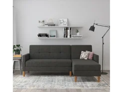 Sofá-cama em forma de L Lilly stor Verde azeitona