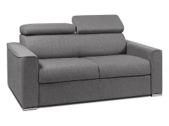 Sofá-cama em tecido cinza assento memória de forma 120 colchão memória de forma 16cm VIZIR