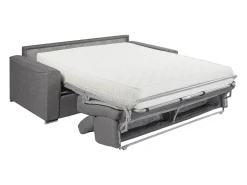 Sofá-cama em tecido violeta com assento com assento de memória de forma 120 colchão memória de forma 22cm VIZIR