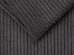 Sofá-cama em veludo canelado cinzento assento memória de forma 140 cm ripas largas 14cm CALIFE