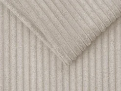 Sofá-cama em veludo canelado bege assento memória de forma 140 cm colchão 14cm CALIFE