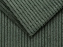 Sofá-cama em veludo canelado verde assento com assento de memória de forma 160 cm ripas largas 14cm CALIFE