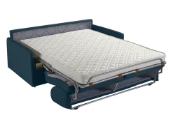 Sofá-cama em veludo verde pinheiro com assento de memória de forma 140 cm colchão 14 cm CALIFE