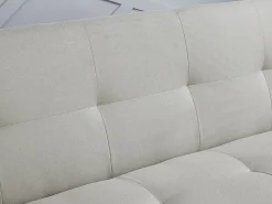 Sofá-Cama Escandinavo de 3 Lugares em Tecido Bege WOODEN