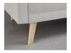 Sofá-Cama Escandinavo de 3 Lugares em Tecido Bege WOODEN
