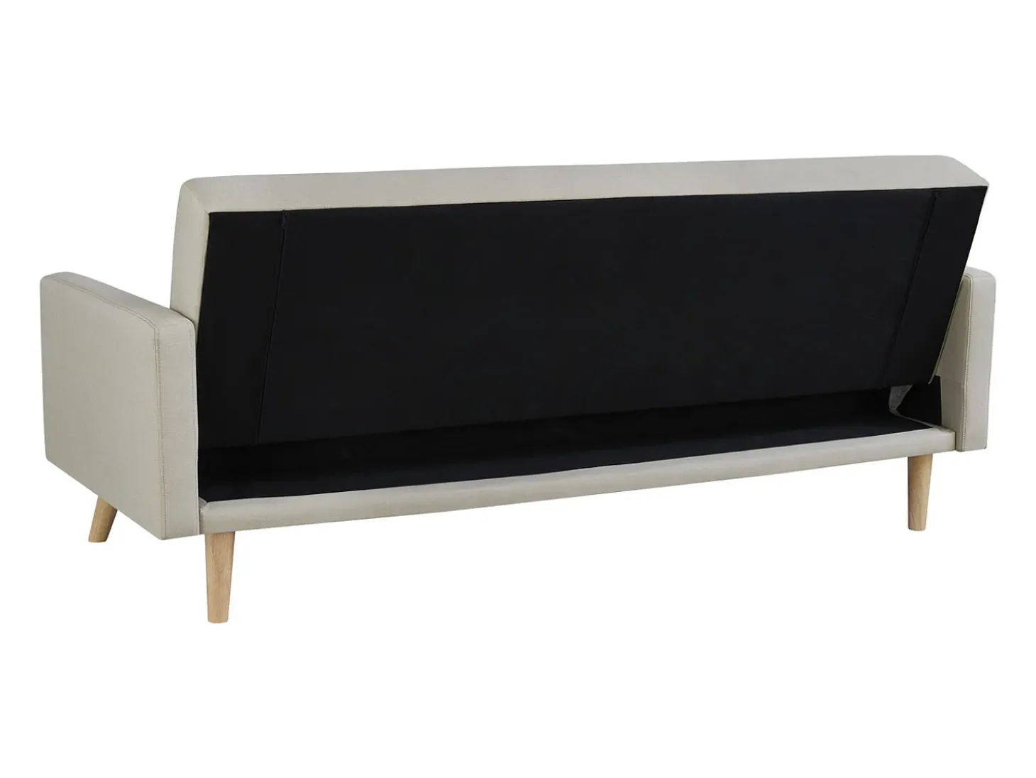 Sofá-Cama Escandinavo de 3 Lugares em Tecido Bege WOODEN