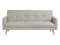 Sofá-Cama Escandinavo de 3 Lugares em Tecido Bege WOODEN