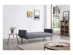 Sofá-cama escandinavo de 3 lugares cinza BERLIM