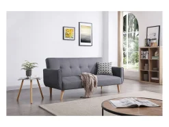 Sofá-cama escandinavo de 3 lugares cinza BERLIM