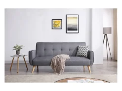 Sofá-cama escandinavo de 3 lugares cinza BERLIM