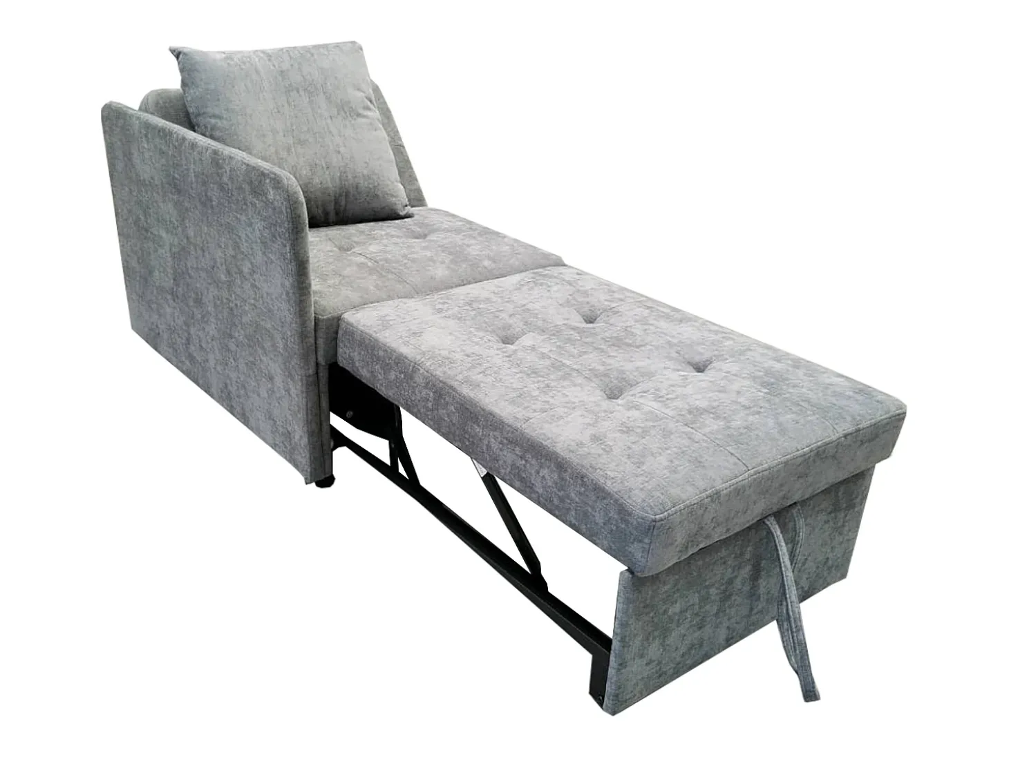 Sofá-cama estofado 177x68x65 cm - Sofá-cama multifuncional 3 em 1 - Linho - Encosto ajustável - Cinza claro