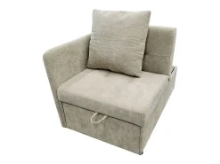 Sofá-cama estofado 177x68x65 cm - Sofá-cama multifuncional 3 em 1 - Linho - Encosto ajustável - Bege