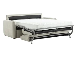 Sofá-cama express de 3 lugares em tecido cinza ORELIS