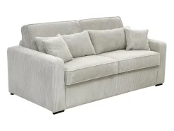 Sofá-cama Express em veludo cotelê bege, área para dormir de 130 cm, colchão de 16 cm, MONDOVI
