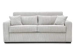 Sofá-cama Express em veludo cotelê bege, área para dormir de 160 cm, colchão de 16 cm, MONDOVI