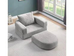 Sofá-cama futon compressível, poltrona-cama versátil com almofadas.