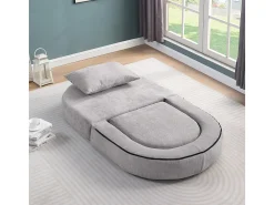 Sofá-cama futon compressível, poltrona-cama versátil com almofadas.