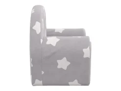 Sofá-cama infantil c/ estrelas pelúcia macia cinzento-claro PT910887