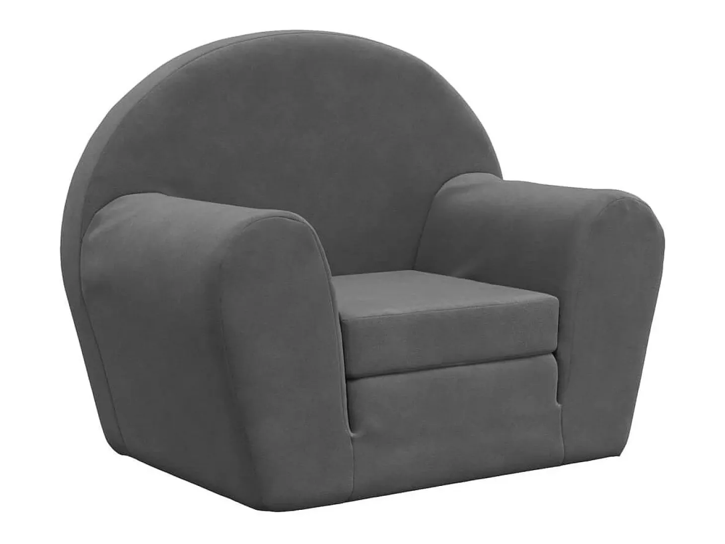 Sofá-cama infantil pelúcia macia antracite PT244517