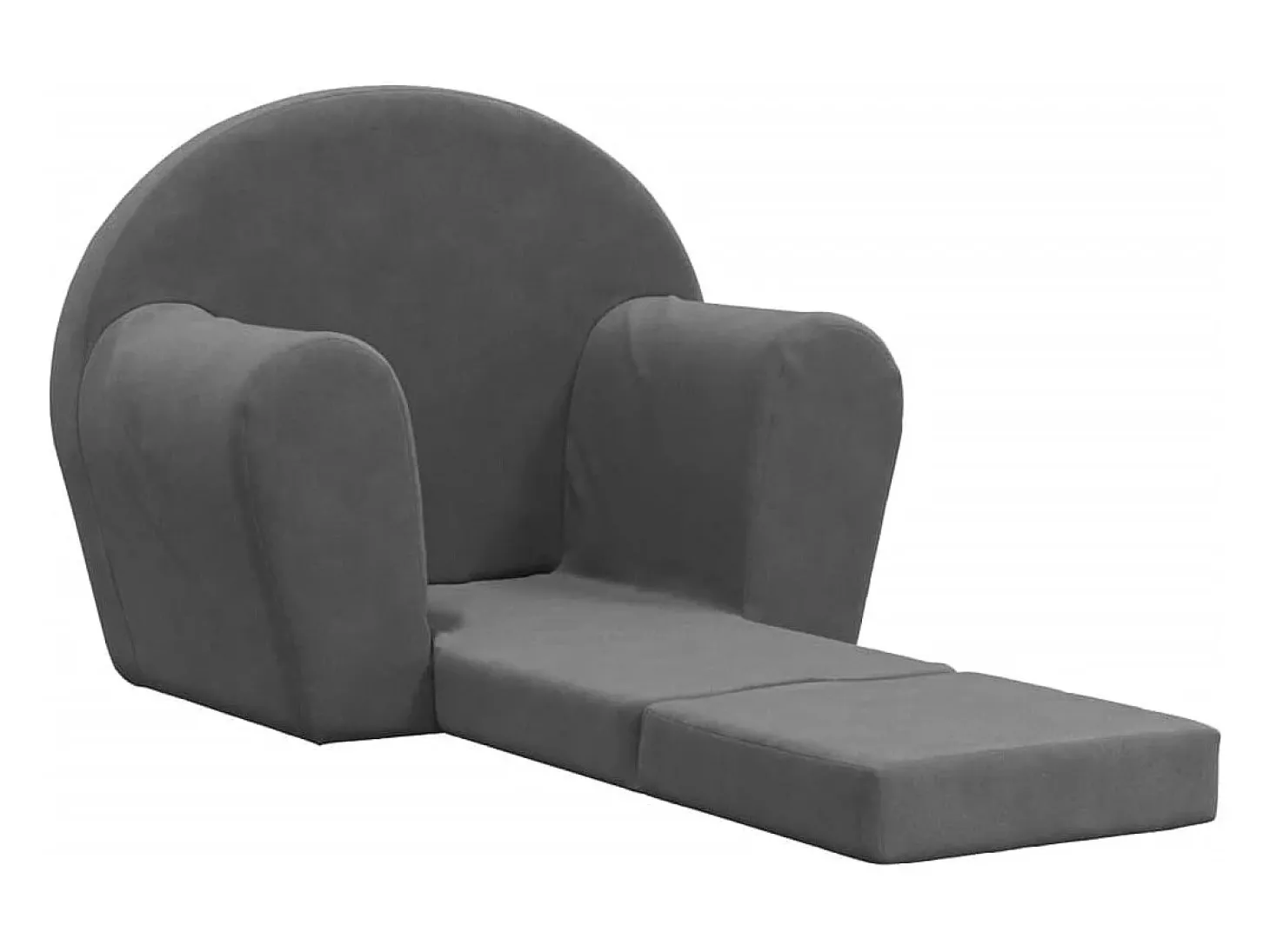 Sofá-cama infantil pelúcia macia antracite PT244517