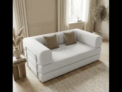 Sofá-cama Kaia - branco/marrom