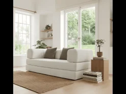 Sofá-cama Kaia - branco/marrom
