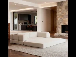 Sofá-cama Kaia - branco/marrom