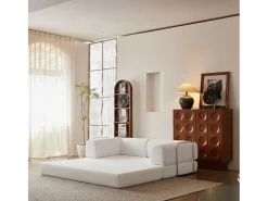 Sofá-cama Kaia - branco/sálvia