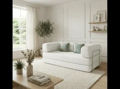 Sofá-cama Kaia - branco/sálvia