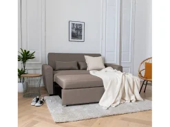 Sofá-cama MATT 2 lugares em taupe