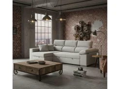 Sofá-cama Milano de 3 lugares com chaise longue à esquerda, cinza claro, 260x98x98 cm