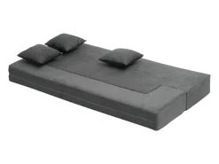 Sofá-cama Moderno, SucceBuy 3 em 1 Sofá-cama Dobrável com 3 Almofadas para Cama de Solteiro Cinza Escuro