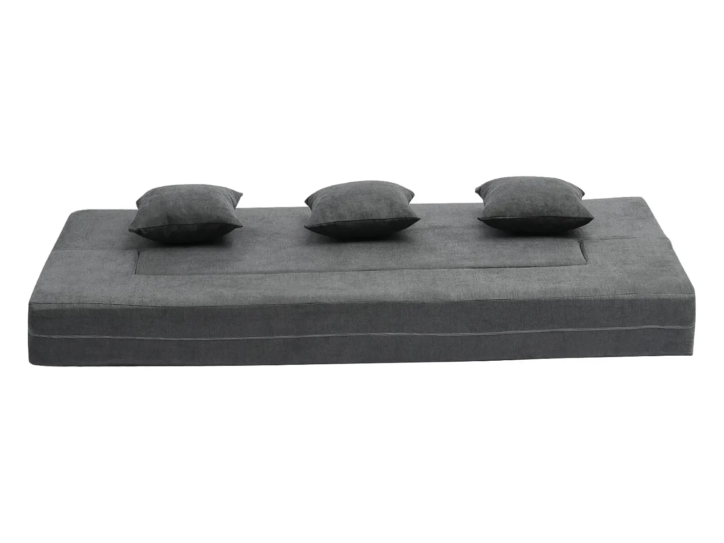 Sofá-cama Moderno, SucceBuy 3 em 1 Sofá-cama Dobrável com 3 Almofadas para Cama de Solteiro Cinza Escuro