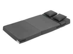 Sofá-cama Moderno, SucceBuy Sofá-cama Dobrável 3 em 1 com 2 Almofadas Twin Cinzento-escuro