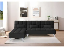 Sofá-Cama Noelia XL Chaise Longue 234cm Preto