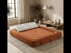Sofá-cama Okoa 2 lugares - laranja branco