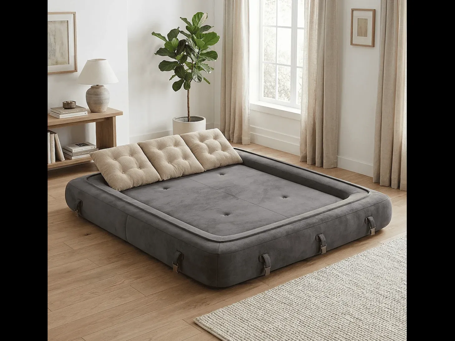 Sofá-cama Okoa 2 lugares - marrom areia