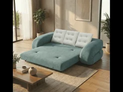 Sofá-cama Okoa 2 lugares - sálvia e branco