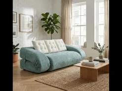 Sofá-cama Okoa 2 lugares - sálvia e branco