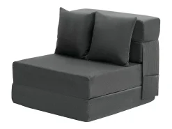 Sofá-Cama Plegável SucceBuy, 3 em 1 Plegável com 2 Travesseiros, Cinza Escuro, Simples
