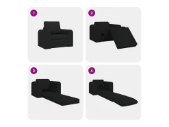 Sofá-Cama Preto 98 x 71 x 83 cm tecido