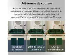 Sofá-cama reto de 2 lugares em veludo verde, encosto rebatível em 3 posições - 173x75x70cm