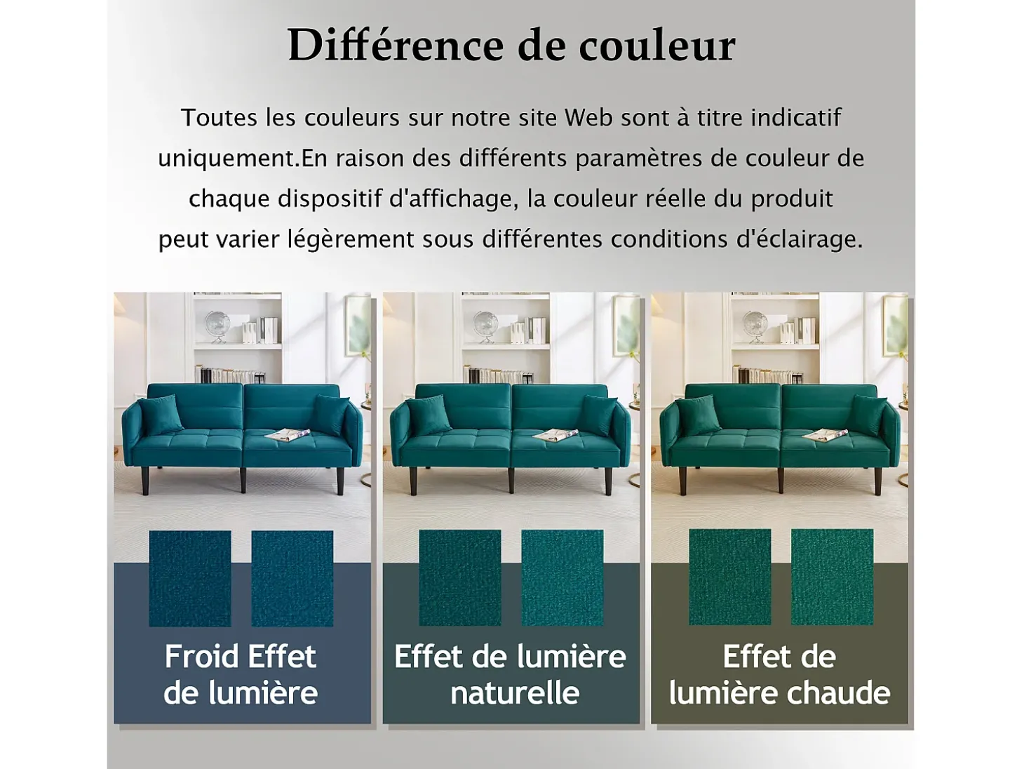 Sofá-cama reto de 2 lugares em veludo verde com pés de madeira preta, encosto dobrável - 176x78x76cm