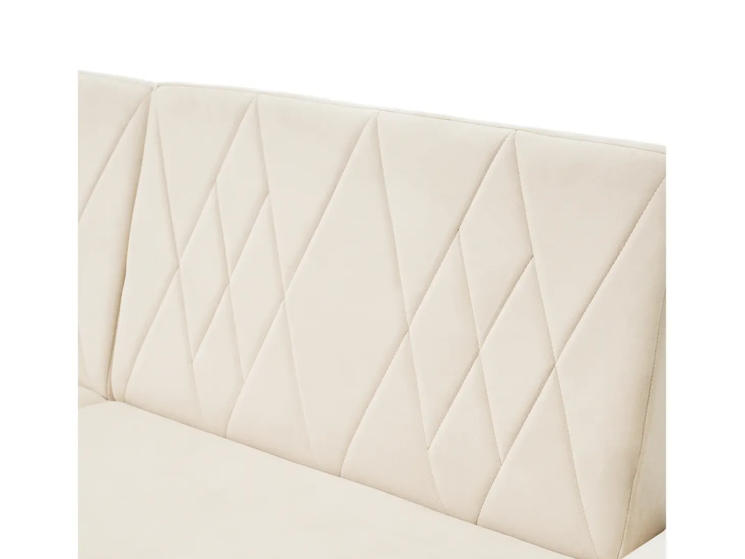 Sofá-cama reto de 2 lugares em veludo bege, 2 almofadas incluídas - 180x75x82cm
