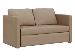 Sofá-cama sem pés 112x174x55 cm couro artificial cappuccino PT683121