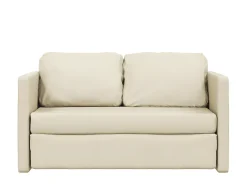 Sofá-cama sem pés 112x174x55 cm couro artificial cor creme PT957341