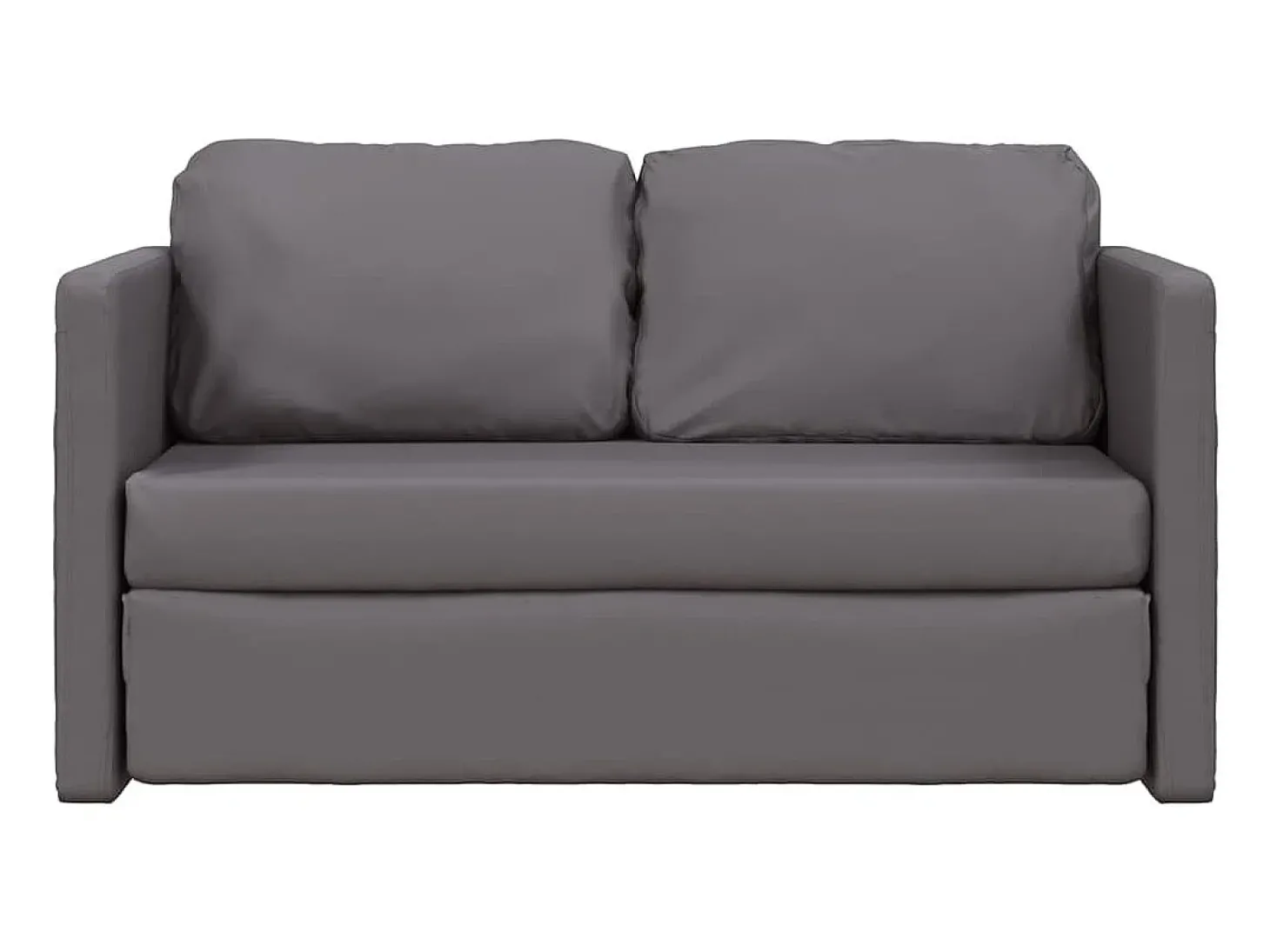 Sofá-cama sem pés 112x174x55 cm couro artificial cinzento PT633342