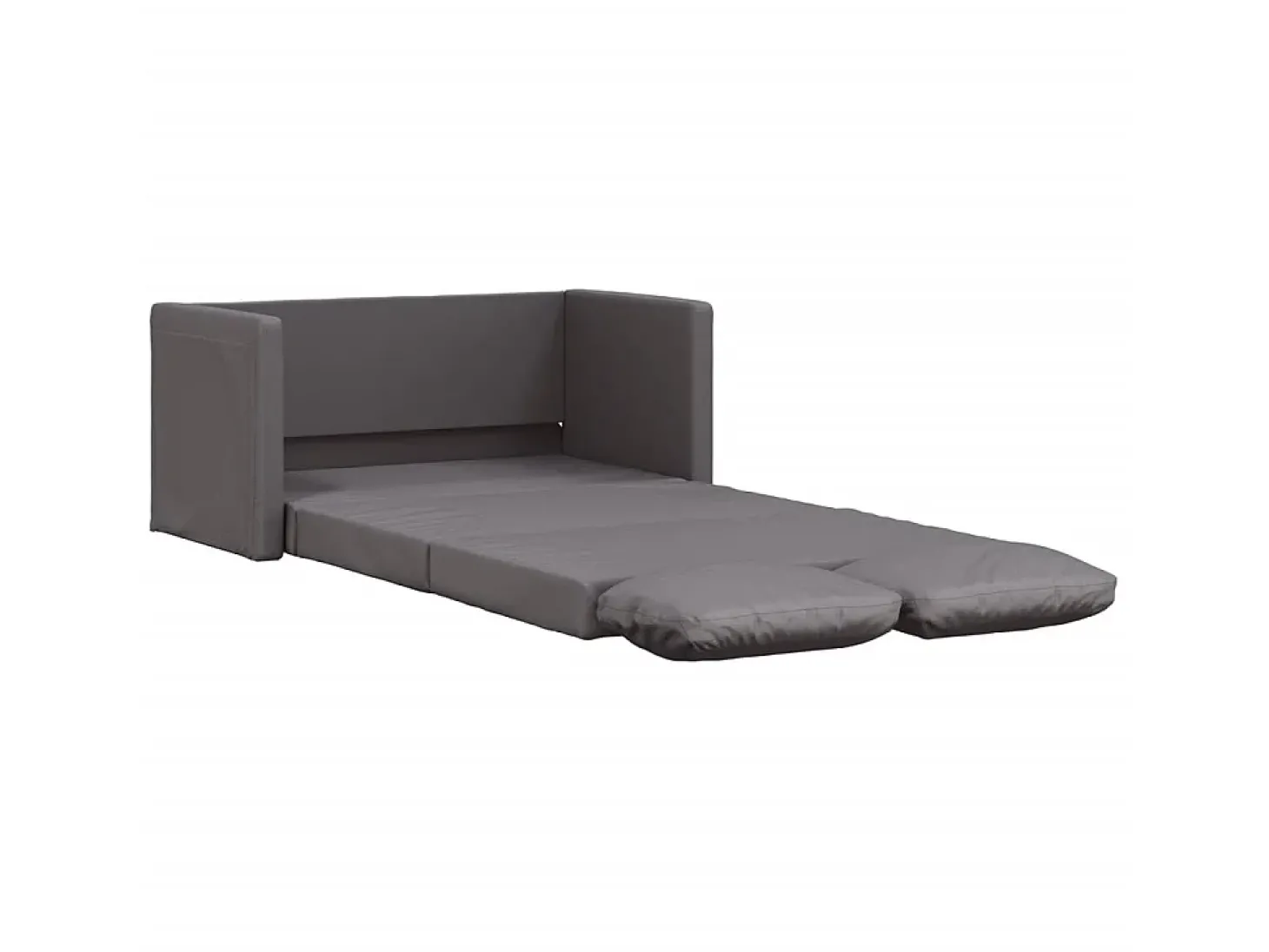 Sofá-cama sem pés 112x174x55 cm couro artificial cinzento PT633342
