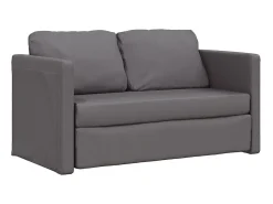Sofá-cama sem pés 112x174x55 cm couro artificial cinzento PT633342