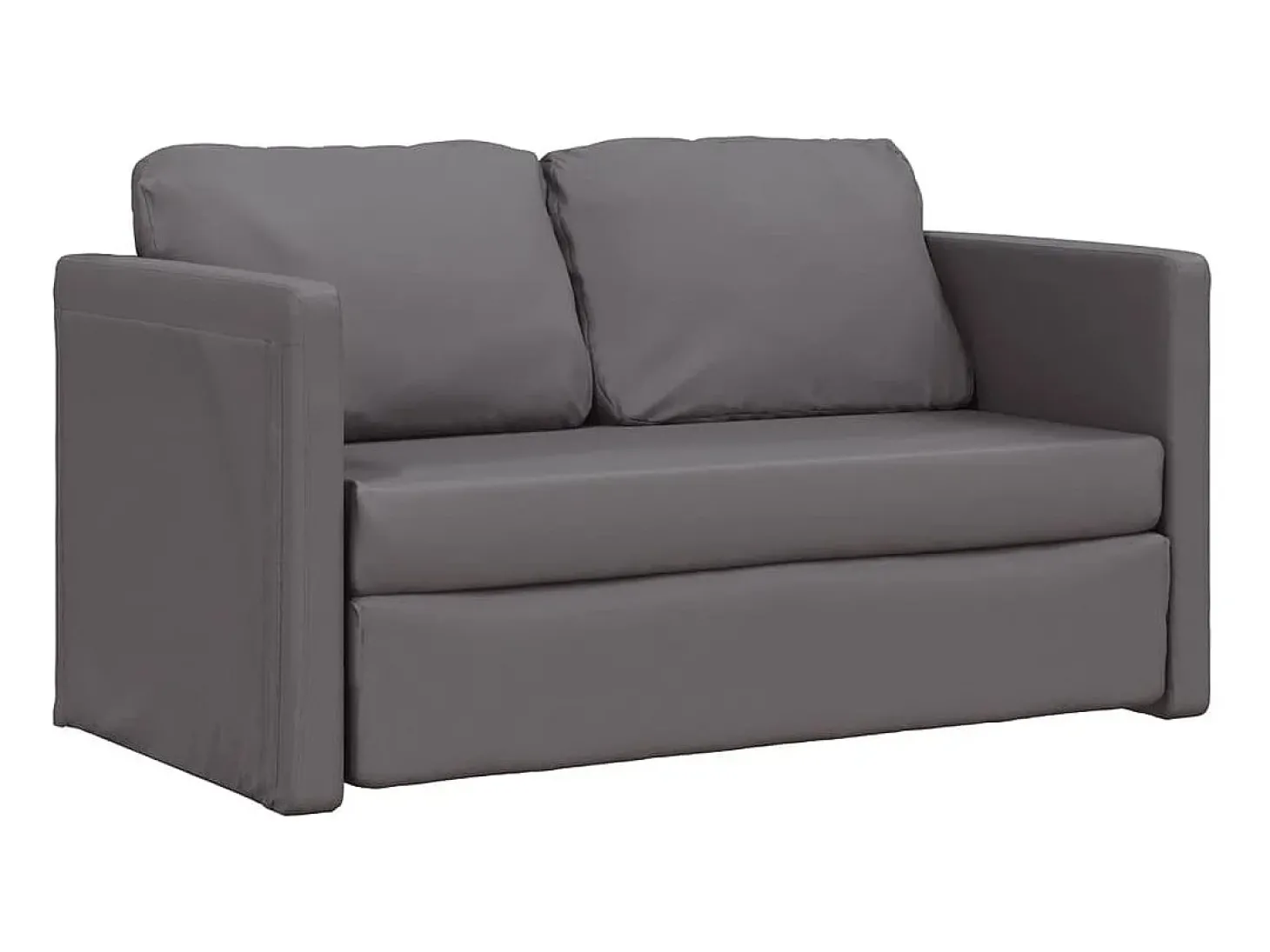 Sofá-cama sem pés 112x174x55 cm couro artificial cinzento PT633342